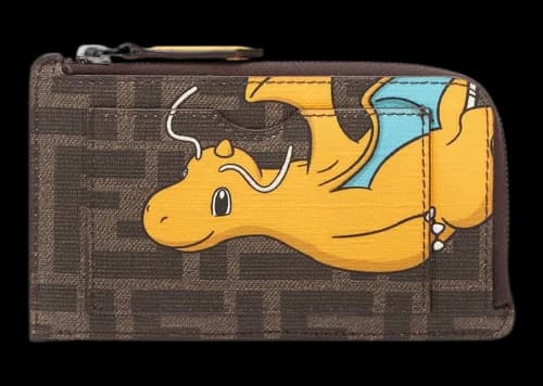Fendi x FRGMT x Pokemon FF Fabric Card Holder Card Case Brown