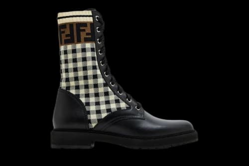Fendi FF Rockoko Biker Boot 'Black Checkerboard' (Women's)