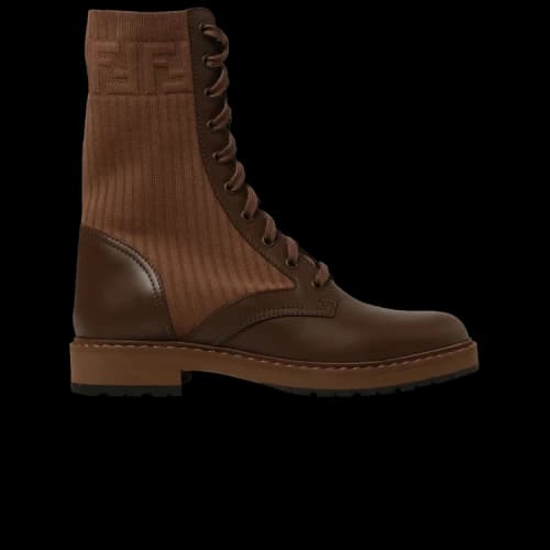 Fendi FF Rockoko Biker Boot 'Brown' (Women's)