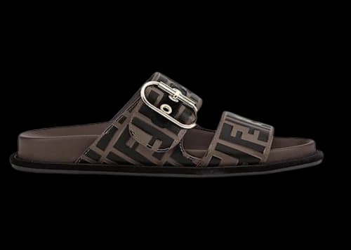 Fendi FF Double Band Slide Brown (Women's)