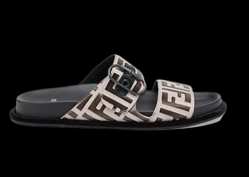 Fendi FF Double Band Slide White (Women's)