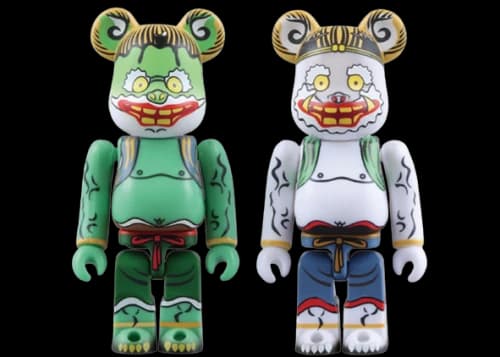 Bearbrick Ogata Korin Wind God & Thunder God 100% (Set of 2) Multi
