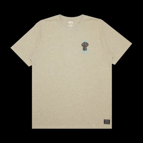 Stussy Skull Crown Triangle Tee 'Grey Heather'