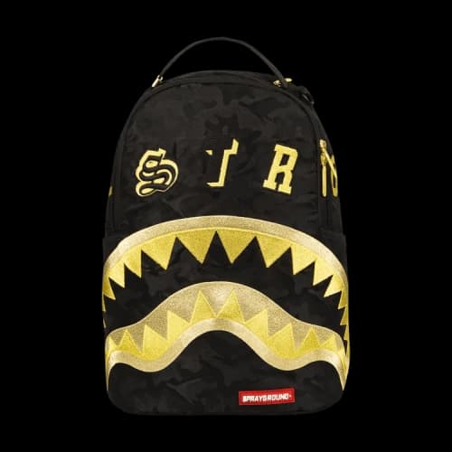 Sprayground Destroy Shark Backpack 'Gold Camo'