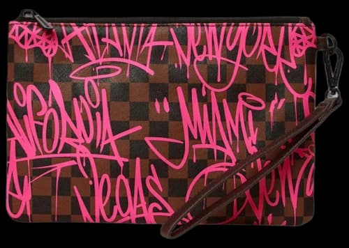 Sprayground Jetgraphix Sharks In New York Crossover Clutch Brown/Pink