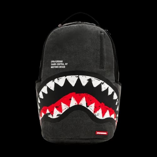 Sprayground Shark Central Denim Backpack Black