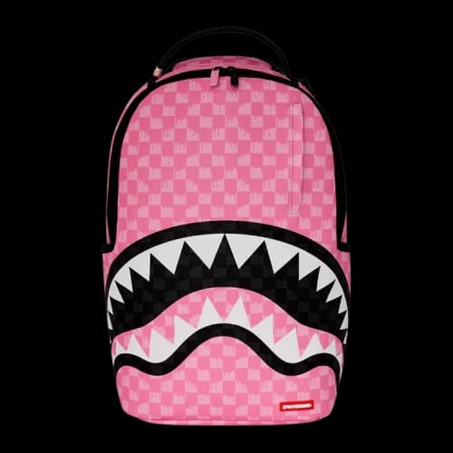 Sprayground Pink And Black Drip Check DLXSV Backpack Pink