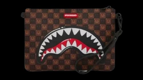 Sprayground Sharks In Paris WTF Bubble Brown Check Crossover Bag Brown/Black