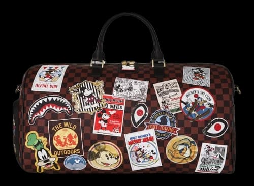 Sprayground Mickey Mouse Global Mogul Duffle Bag Brown