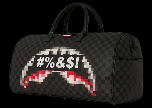 Sprayground Censored What The Beep Shark Duffle Bag Black