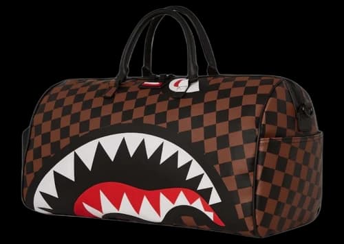 Sprayground Censored Hangover Shark Duffle Bag Brown