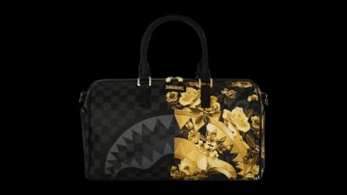 Sprayground Gold Floral Remix Mini Duffle Bag Black/Gold