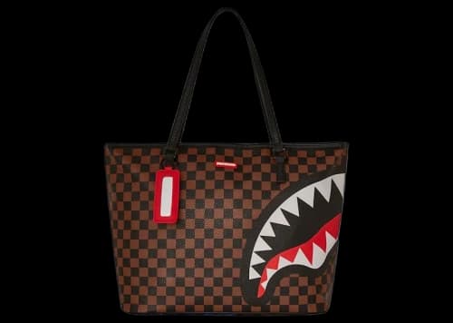 Sprayground Sharks In Stickers Classic Tote Brown