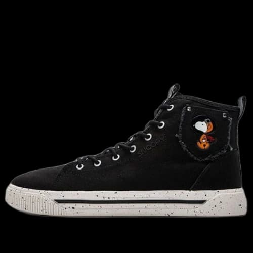 ANTA x SNOOPY High Top Canvas Shoes 'Black White'