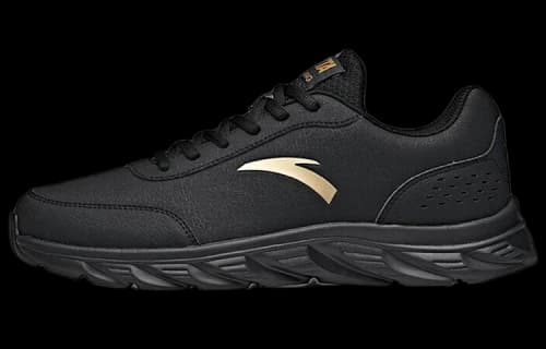 ANTA Running Series Sneakers Leather 'Black Gold'