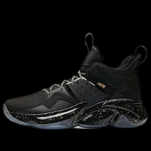 ANTA Mid Top Basketball Shoes 'Black Gold White'