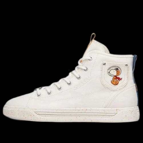 ANTA x Snoopy Skateboarding Series Sneakers High 'White' (Women's)