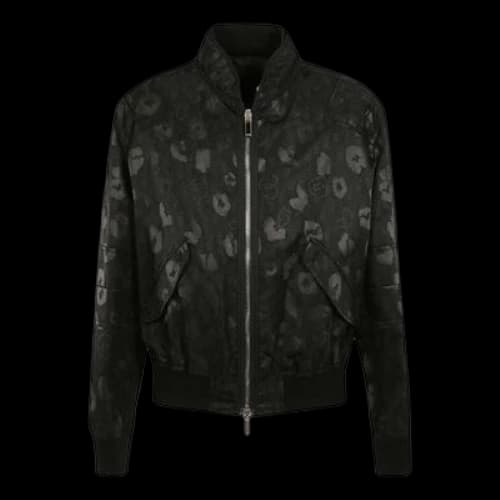 DIOR Full Print Pattern aviator Jacket Black