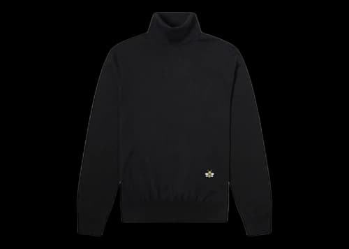 Dior x KAWS Bee Logo Turtleneck Wool Knit Sweater Black