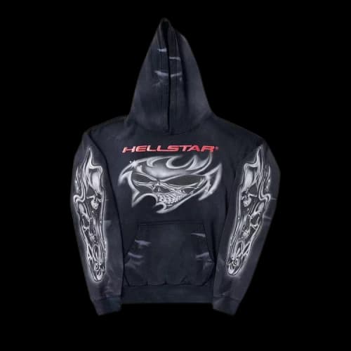 Hellstar Airbrushed Skull Hoodie 'Black'