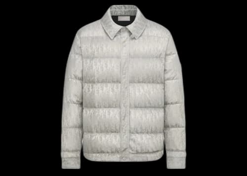Dior Oblique Quilted Jacket Gray Technical Jacquard