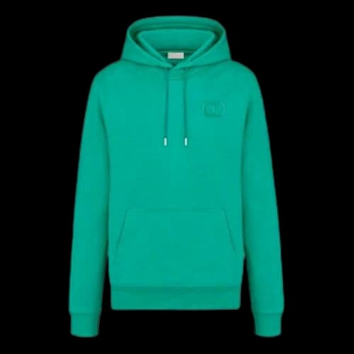 DIOR Cotton Hooded Sweatshirt For Men Green