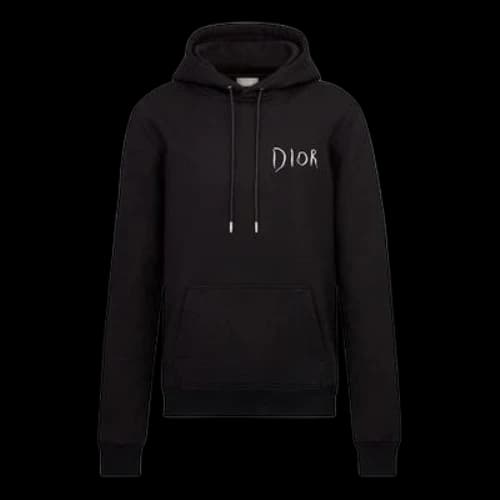 DIOR FW19 Embroidered Sketch Signed Logo Black