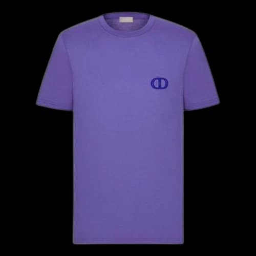 DIOR FW21 Cotton Knit CD Embroidered Short Sleeve Purple