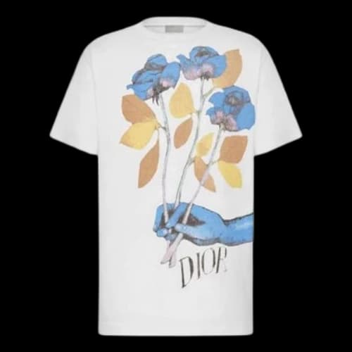 DIOR And Alex Foxton Printing Short Sleeve White