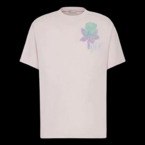 [Karry Wang] DIOR Tight-Spun Cotton Rose Embroidered For Men Pink