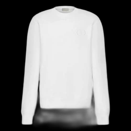 DIOR Cotton Plain Knitted Sweater For Men White