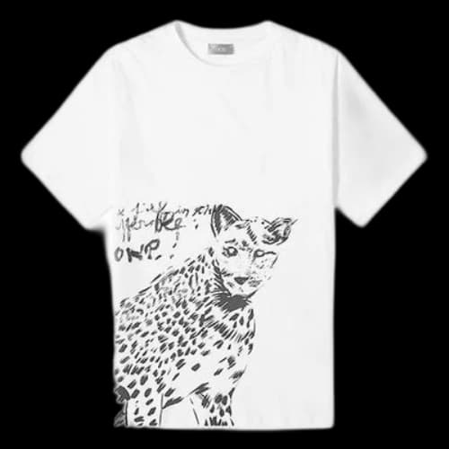 DIOR Leopard Head Cotton Crewneck For Men White