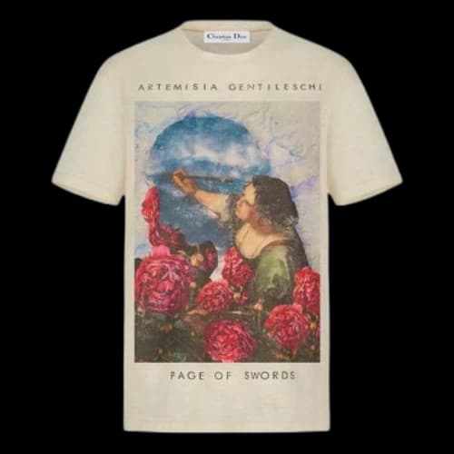 DIOR Sarah Shipman Painting Printing Short Sleeve Beige