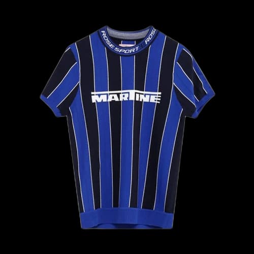 Martine Rose Logo Tight T-Shirt 'Blue'