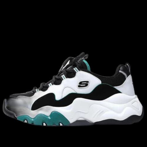 Skechers D'Lites 3.0 low running Shoes Black/White/Green