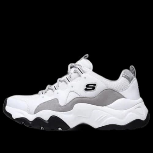 Skechers D Lites 3.0 Low Top Running Shoes White/Gray