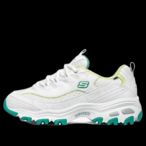 Skechers D Lites 1.0 Low-Top Running Shoes White/Green (Women's)