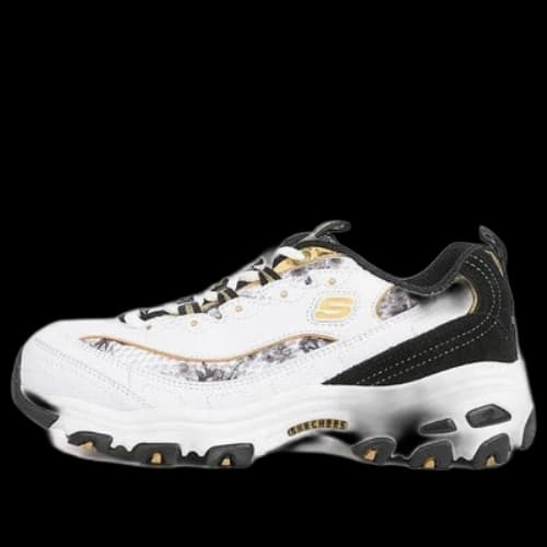 Skechers D'Lites Low-Top Running Shoes White/Black (Women's)
