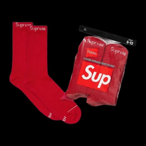 Supreme x Hanes Crew Socks (4 Pack) 'Red'