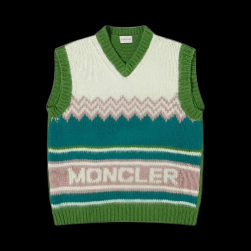 Moncler Knitted Vest 'Green/Pink/White'