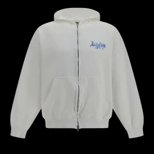 Balenciaga Sketchy Zip-Up Hoodie 'White'