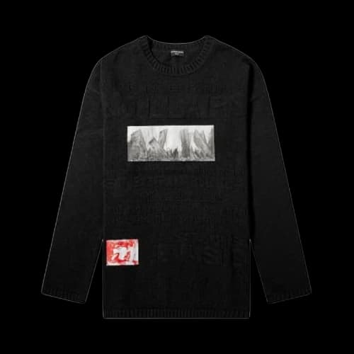 Raf Simons Redux Teenage Riot Appliqué Cotton Sweater 'Black'