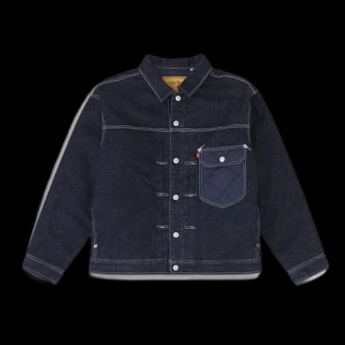 To Be Defined Levis Series Reversible Quilted Denim Dark Denim Blue Jacket
