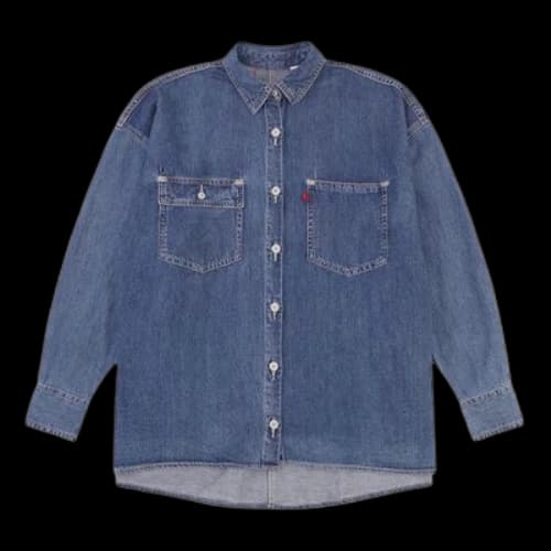 LEVI'S Levis lapel Asymmetric Pocket Denim Shirt Blue