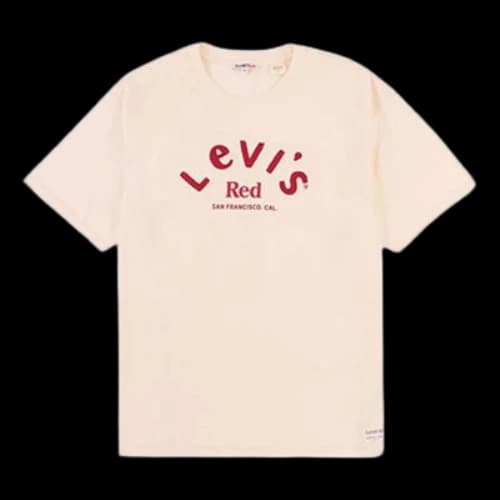To Be Defined Levis Casual Cozy Round Neck Short Sleeve Creamy White