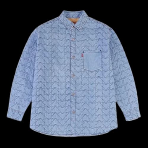 LEVI'S Levis Heart Shape Pattern Full Print Long Sleeves Shirt Blue