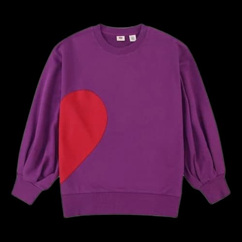 Levi's Super Puffer Round-neck Swea Purple (Women's)