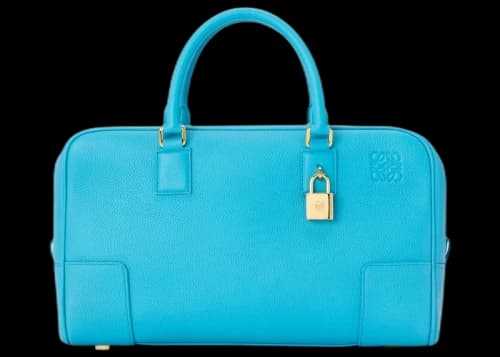 LOEWE Amazona 28 Bag in Soft Grained Calfskin Cyan