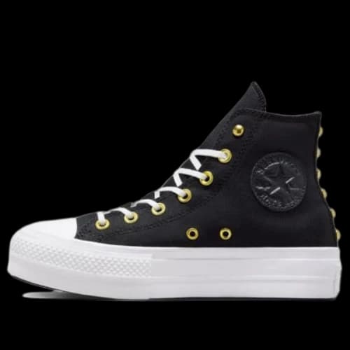 Converse Chuck Taylor All Star Lift Platform Star Studded 'Black White Gold' (Women's)