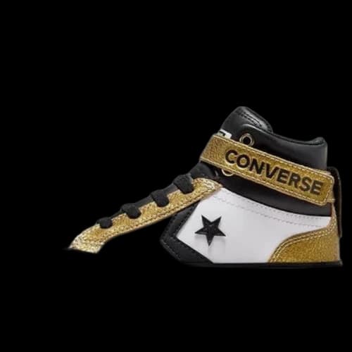 (GS) Converse Pro Blaze Strap Sneaker 'White Gold Black'